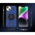 thumbnail image 2 of Case for iPhone 14 Plus,Carbon Fibre Dissipate Heat TPU+PC [Built-in Rotatable Magnetic Kickstand] Heavy Duty Drop Protection Shockproof Phone Case for iPhone 14 Plus,6.7 inch 2022 (Blue), 2 of 18