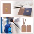 thumbnail image 2 of Conjunto de Funda para Pasaporte y Etiqueta de Equipaje Uxcell - Funda de Pasaporte de Privacidad Segura - Etiquetas de Maleta - [Rosa - Cuero PU] Accesorios de Viaje, 2 of 7