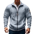 thumbnail image 2 of Migroa Full Zip Long Sleeve Sweatshirt Coat, Men's Full Zip Long Sleeve Sweatshirt Jacket, Casual Sporty Outerwear Coat, Loose Fit for Fall Winter Running Gym Casual Sporty Jacket Men Running, Gym,, 2 of 7