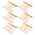 thumbnail image 1 of 6 piezas de jabonera de madera, bandeja escurridora de platos, jabonera de madera para baño, 1 of 6