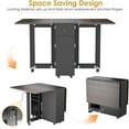 thumbnail image 4 of LotFun Folding Dining Table with 2 Storage Racks, Dining Table with Storage Drawer and Cabinets, 6 Wheels, Space Saving Kitchen Table for Small Spaces (51" x 32" x 20"), 4 of 16