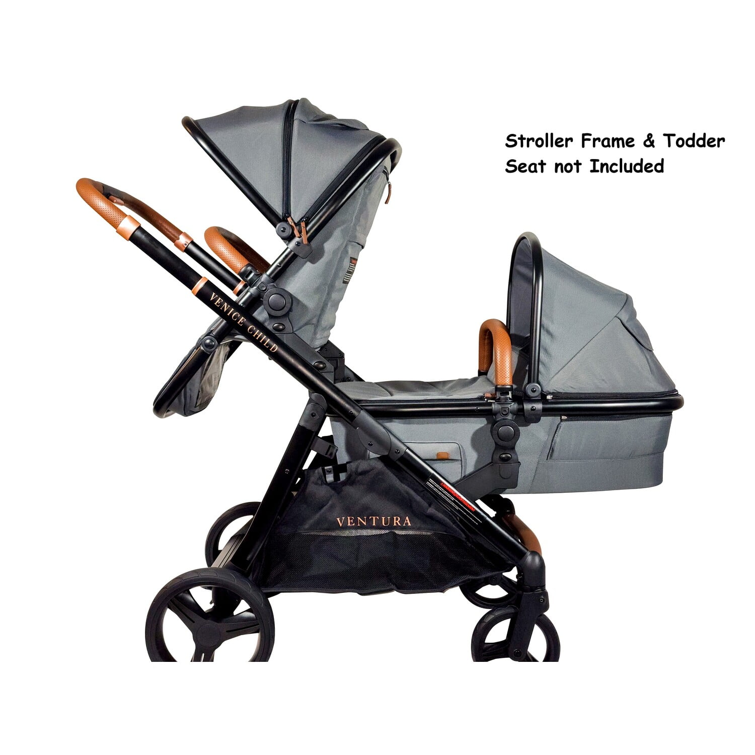 Venice Child Ventura Single-to-Double Sit-n-Stand Stroller Stand-Alone Bassinet
