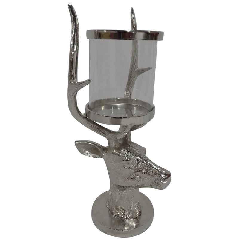 Stunning Silver Stag Candle Holder Pillar candle holder country style 