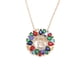 thumbnail image 1 of Collar con colgante de cadena redonda con letras de circonita cúbica arcoíris para mujer, regalo de joyería - B - Código de producto 51898 B, 1 of 3
