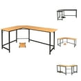 thumbnail image 4 of L-Shaped Desktop Flat Angle Computer Desk Home Office Furniture Study Dorm Room Writing Table, 4 of 10