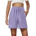 thumbnail image 5 of Loopsun Girls Summer Shorts, Boys and Girls Fashion Leisure Sports Solid Color Shorts Purple 12-13 Years, 5 of 5