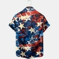 thumbnail image 5 of Men's Independence Day Shirts 4Th Of July Flag Printed Lapel Collar Tees Loose Casual Short Sleeved Tops Navy XXXL, 5 of 5
