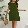 thumbnail image 5 of SuTry Pregnant Women's Loose Comfortable Solid Color Short Sleeved Round Neck Knee-Length Maternity Dress for Maternity Casual Wear(Green,L), 5 of 5