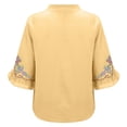 thumbnail image 5 of Linen Shirts For Women，Gauze Shirts For Women Lightweight Linen Blouses For Women Peasant Blouse Chinese Frog Button Tees Womens Linen Cotton Blouses Summer Peasant Tops For Women, 5 of 9