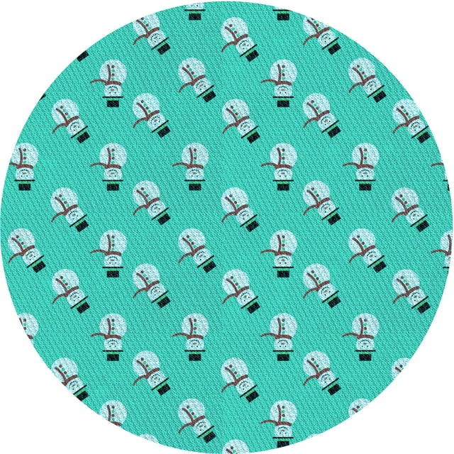 Ahgly Tapis d'Intérieur Lavable en Machine Carré Transitionnel Bleu Cyan Vif, 3 Pieds Carré