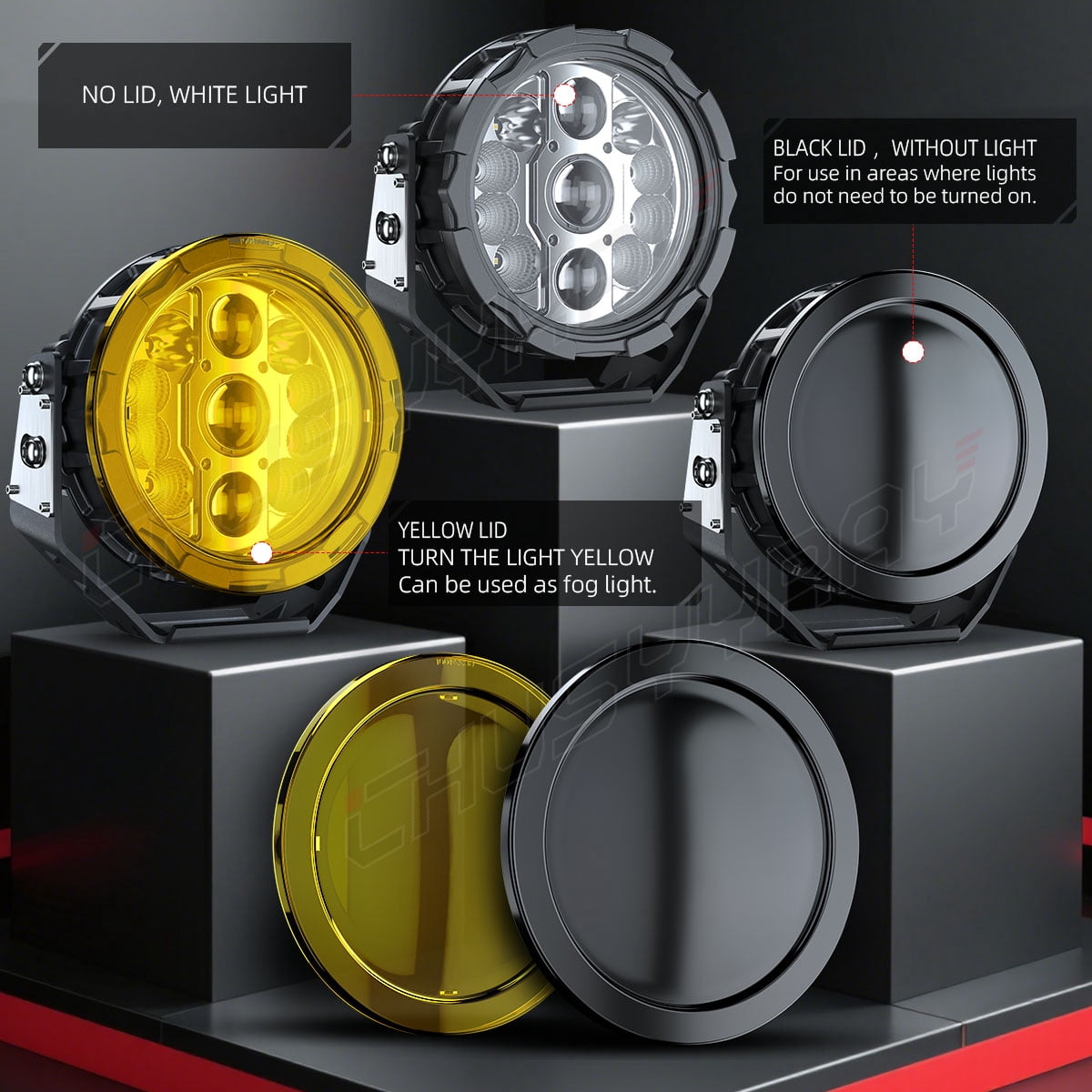 CHUSYYRAY Pickup Truck SUV Marive SUV 7" LED Work Lights Offroad Driving Fog Pods 2 Pack