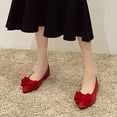 thumbnail image 5 of Miluxas Women's Casual Flats Bowknot Pointed Toe Ballet Flats Dressy Bridal Shoes Slip on Loafers for Women Comfortable Shoes Red 6.5(38), 5 of 7