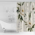 thumbnail image 4 of Extra Long Shower Curtain 72x96 Inch, Farmhouse Flowers Shower Curtain Waterproof Bathroom Decor Retro Spring Botanical Floral Leaves Fabric Bath Curtain Set Accessories with Hooks, 4 of 6