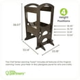 thumbnail image 4 of Little Partners Chef Series Learning Tower Toddler Tower – Kitchen Stool Adjustable Height Standing Tower Helper, Wooden Frame Counter Step-Up - Premium Charcoal Grey, 4 of 10