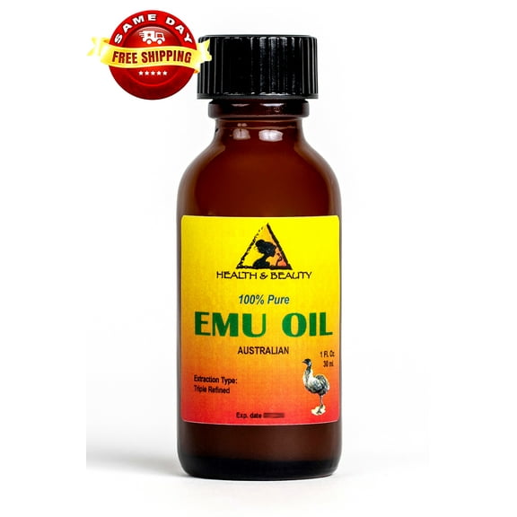 EMU OIL AUSTRALIAN ORGANIC TRIPLE REFINED 100% PURE 1 OZ in GLASS BOTTLE