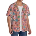 thumbnail image 2 of Goofa Color Flowers Printed Men's Casual Short-sleeved Shirt,Lightweight Breathable Button-down,Summer Casual men's top,Versatile Fashion shirt-3X-Large, 2 of 7