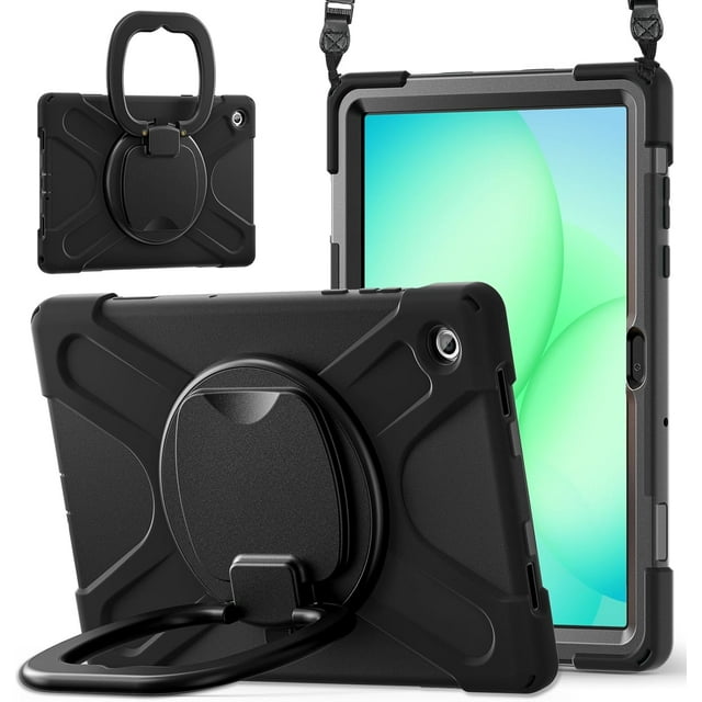 Funda para Samsung Galaxy Tab A11+ Plus de 11 pulgadas (2025) y A9+ Plus de 11 pulgadas (2023), cubierta de silicona resistente con asa, soporte de 360°, correa y soporte para S Pen.