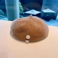 thumbnail image 4 of CoCopeaunt Autumn And Winter Versions Of The 100% Wool Pearl Beret, Vintage Elegant Little Fragrance British Painter Hat, 4 of 6