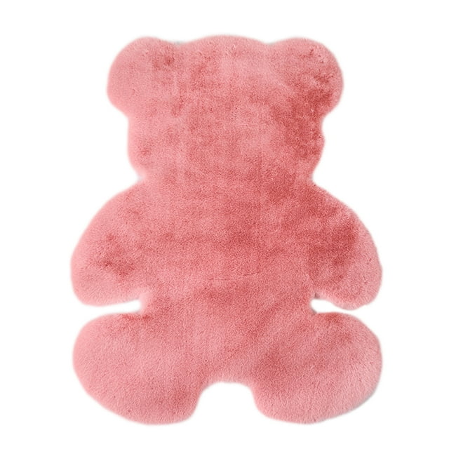 Decoración de la Sala de Estar Imitación de Lana Alfombra Acogedora de Peluche Alfombra de Pelo Largo, Alfombra de Piso de Dormitorio de 31.5x23.62In Y Alfombra Al Lado de la Cama