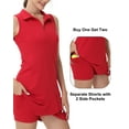thumbnail image 6 of Tennis Dress for Women Golf Outfits with Shorts and Pockets Sleeveless Active Exercise Athletic Dresses for Women Red 2XL, 6 of 8