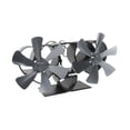 thumbnail image 3 of Ventilador para hogar, alimentado por calor, resistente al desgaste, versátil, silencioso, ventilador para horno de leña, doble cabezal, 12 aspas para Gris, 3 of 9