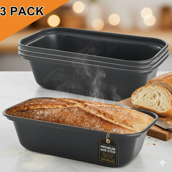 LIMICAR Mini Loaf Pans, 6 x 3.3 x 2 In Nonstick Small Banana Bread Pan of 3, Carbon Steel Bread Pan for Baking Homemade Sandwich,Meatloaf And Small Loaves