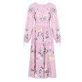 thumbnail image 3 of Vestido bohemio con bordado floral rosa de TEELYNN para mujer, vestidos casuales de manga larga 2023, vestidos vintage holgados de cintura alta, bata bohemia, 3 of 5