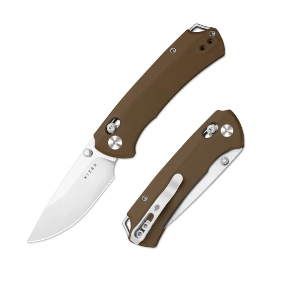 Kizer T1 CD Drop Point Folding Pocket Knife Nitro-V Blade G10 Handle V3490.2CA2