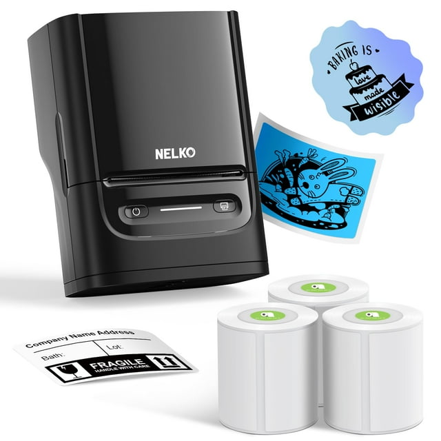 Máquina etiquetadora Nelko PM220 Bluetooth con 3 etiquetas negras