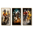 thumbnail image 2 of Designart "Dynamic Plays Yellow Football wall art II" Sports Framed Wall Art Set Of 3 - Yellow Football Frame Gallery Wall Set For Home Decor, 2 of 6