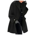 thumbnail image 1 of Plus Size Winter Long Overcoat Women Warm Wool Blend Trench Jacket Loose Fit Cardigan Style Outerwear For Cold Weather, 1 of 5