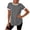 Dark Gray, variant on Women's Color Block Short Sleeve T-Shirt Casual Round Neck Tee with Curved Hem Comfortable Everyday Top