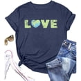 thumbnail image 3 of Earth Day T Shirts for Women 2026 Casual Short Sleeve Crewneck Love Letter Graphic Tees, 3 of 3