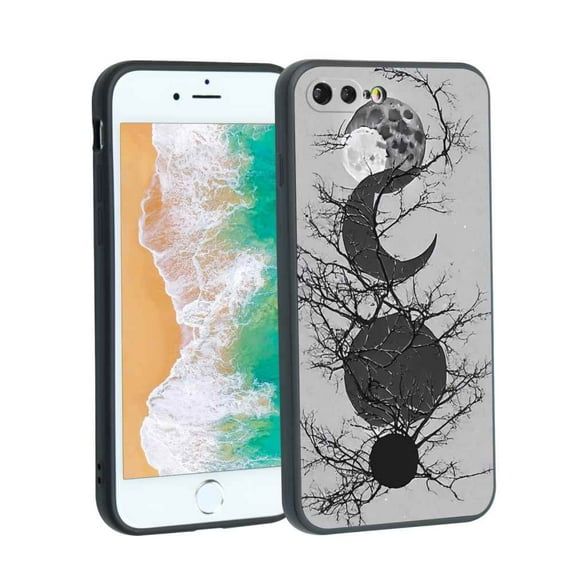 64Moon-13 Phone Case, Degined for iPhone 8 Plus Case Men Women, Flexible Silicone Shockproof Case for iPhone 8 Plus
