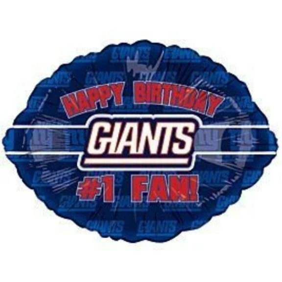 18" GIANTS HAPPY BIRTHDAY #1 Fan Football Balloon  Party Supplies Decorations Foil Mylar Balloon