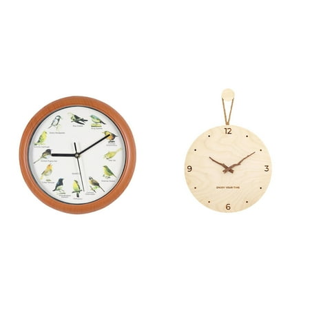 Bird Clocks Wall Clock Hanging Unique Rustic Design PP Wood for Office Home Bedroom Decor