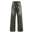 thumbnail image 4 of Mepaouo Womens Jeans High Waist Wide Leg Wash Stitch Baggy Denim Pants Flare Bootcut Trousers(Black,XL), 4 of 8