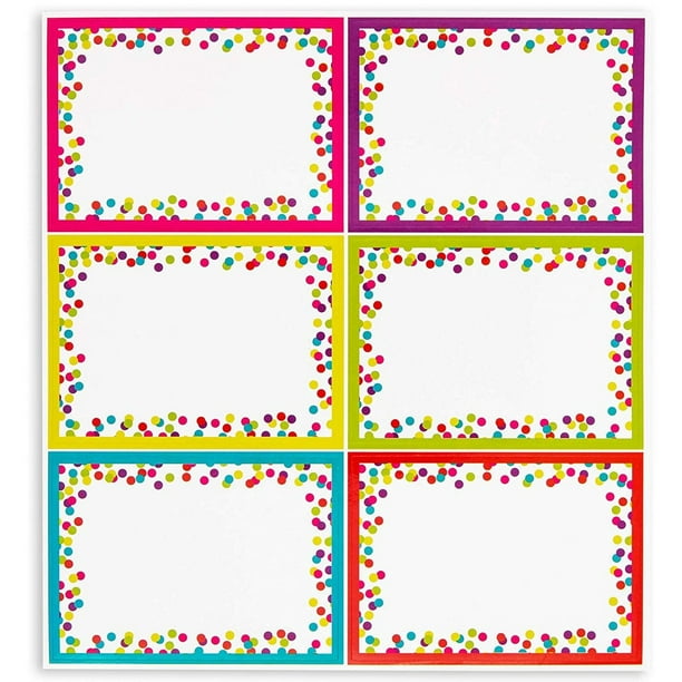 144 Pack Colorful Name Tag Stickers, 3.5 x 2.5 inches 6 Assorted Colors ...