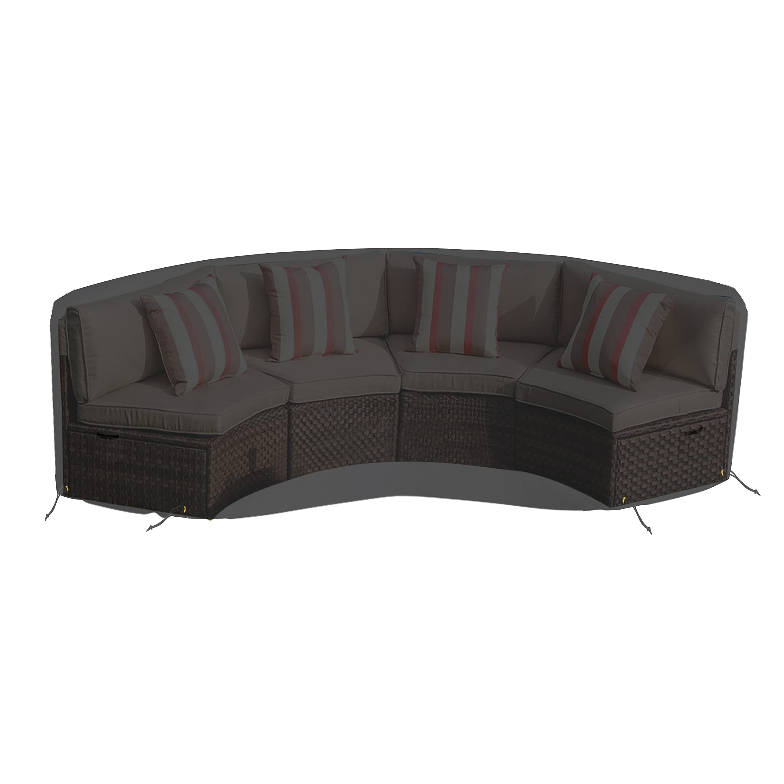 Covers&All Curved Outdoor Couch Cover, 1000D Waterproof, UV-Resistant Patio Furniture Cover
