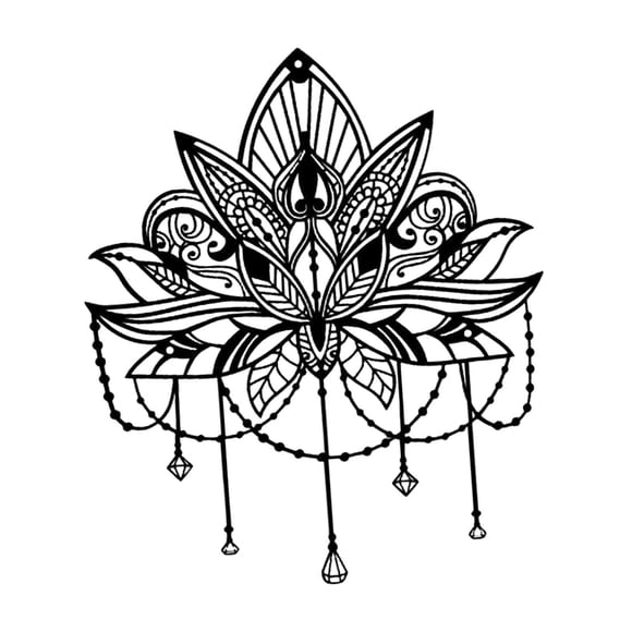 Arte de pared de metal con forma de loto, obra de arte moderna, decorativa y creativa, decoración artística para cafetería, pasillo, dormitorio, jardí
