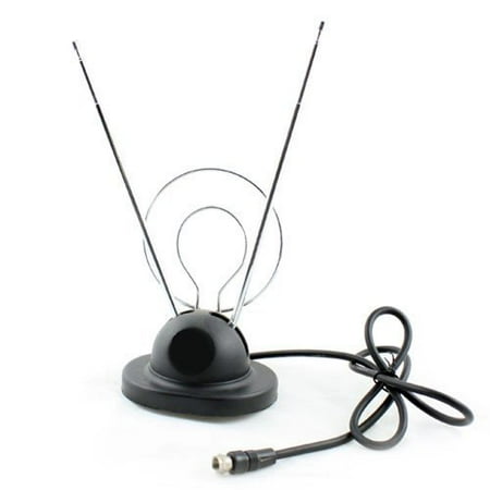 Indoor Uhf Hdtv - Wideskall universal indoor rabbit ear tv antenna for hdtv ready vhf uhf dual loop coaxial