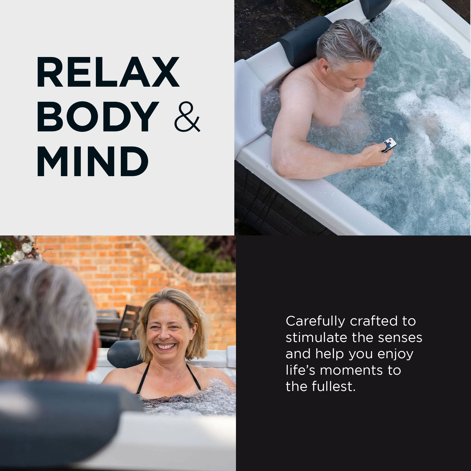 Open Box MSpa Oslo 6 Person Squared Hot Tub w/Hydro Massage Jets & LED Strip