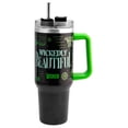 thumbnail image 2 of Termo Alto Doble Pared Con Asa Y Popote, Wicked La Película, Diseño Elphaba, Capacidad 1.2 L, 2 of 3