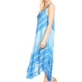 thumbnail image 3 of Sakkas Liz Women's Maxi Loose Sleeveless Summer Casual Tank Dress Cover-up Caftan - 19320-SkyBlue - One Size Regular, 3 of 5