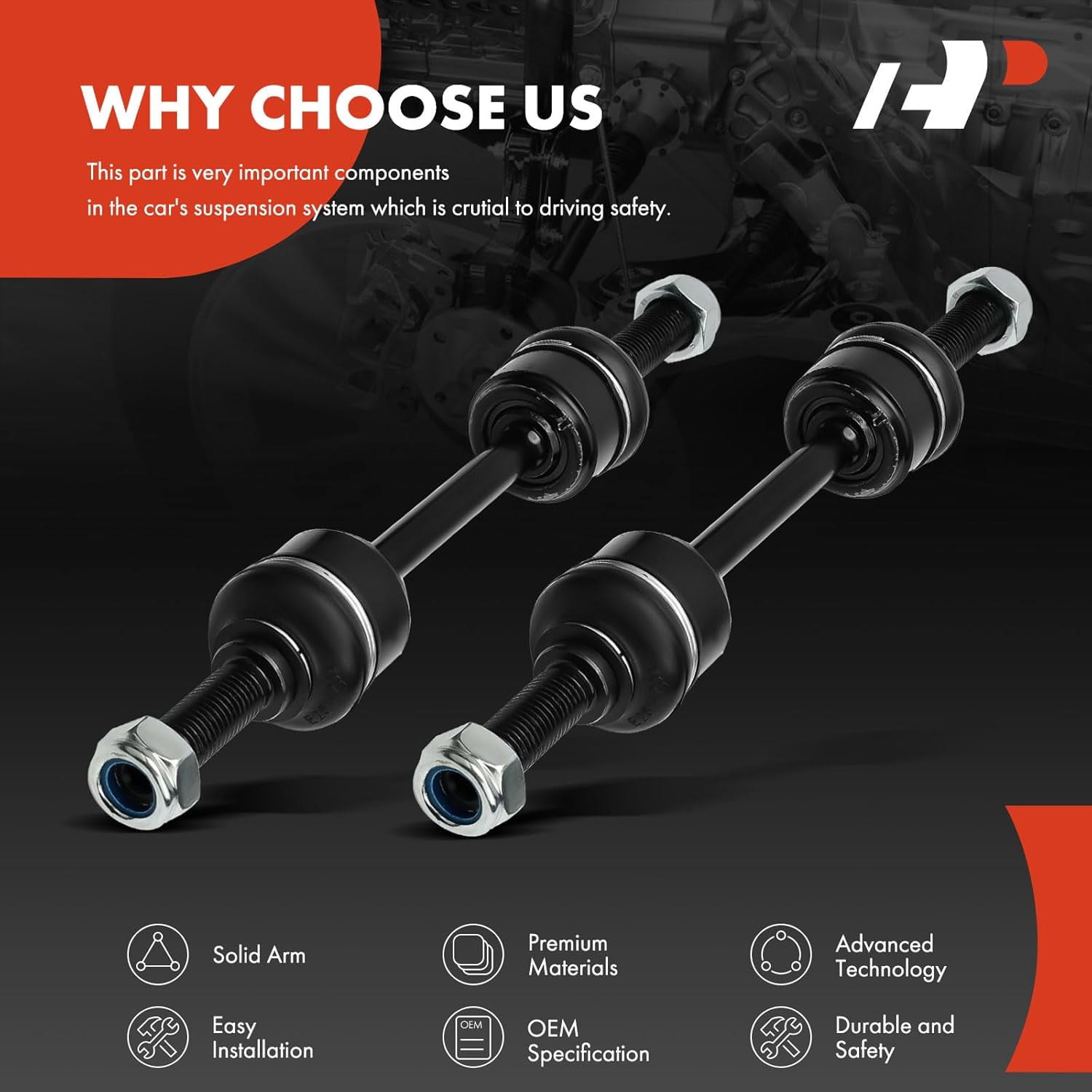 A-Premium Front Sway Bar Link Stabilizer Link Compatible with Ford F-150 F150 2009-2020 F-250 Super Duty F-350 Super Duty 2010-2019 4WD 2-PC Set