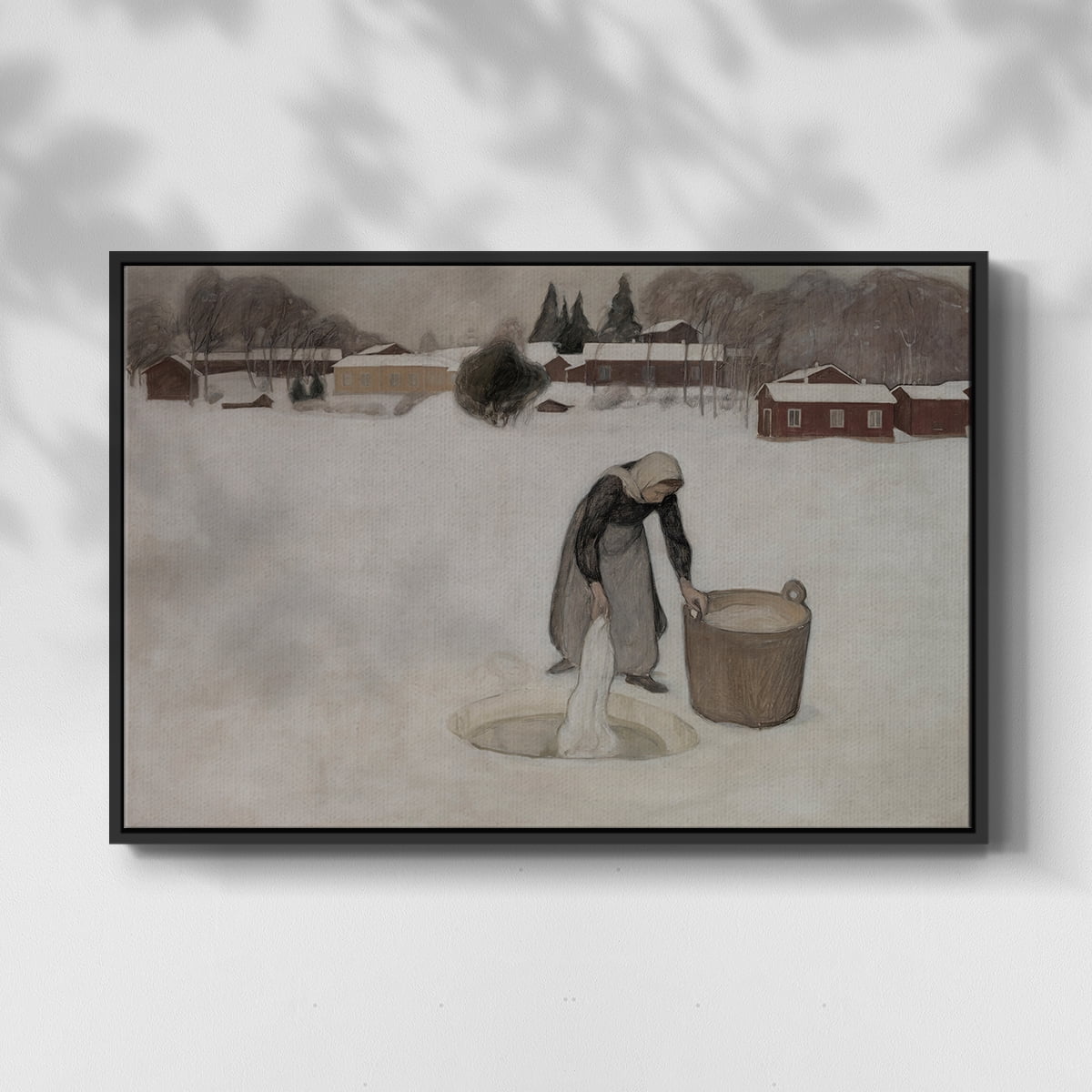 Vintage Landscape-CCCXCIX By Wexford Home Framed in Black Wood Gallery Wrapped Canvas 25 in. x 37 in.