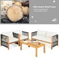 thumbnail image 4 of Gymax Ensemble de 4 Meubles de Patio Extérieur en Bois avec Coussins Blanc Rouge Housses de Coussin Ensembles, 4 of 7