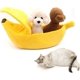 thumbnail image 1 of Winter Cat Banana Bed Dog House Warm Boat Pet Sleep Nest Cotton Cushion Coral Fleece Dog Pad Cat Mat (XL), 1 of 4