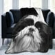 thumbnail image 1 of Manta de microfibra de felpa para hacer tú mismo, diseño de perro Shih Tzu blanco y negro, para todas las estaciones, ligera, para aire acondicionado, 152 x 127 cm, 1 of 8