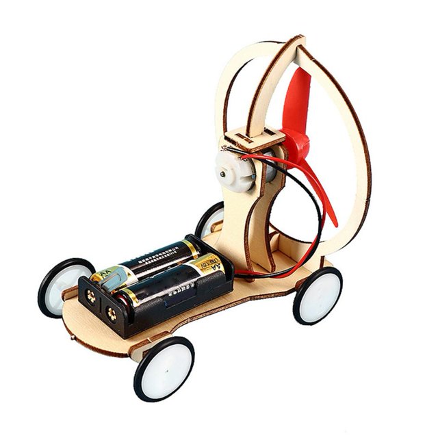 Kit de experimentos de ciencia física de juguetes de coche de viento eléctrico DIY para estudiantes de niños